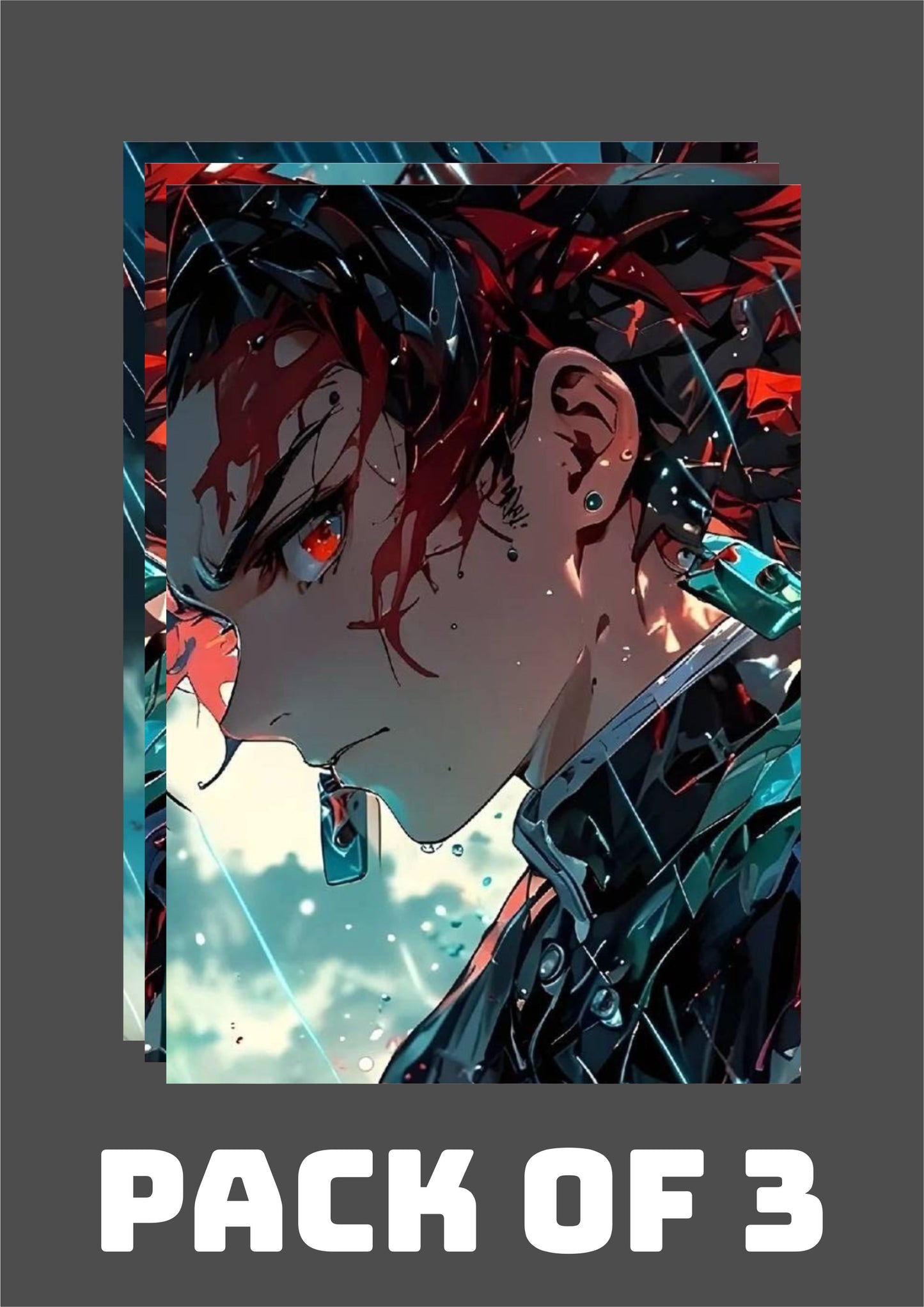 Anime Wall Art – Split Poster (Set of 3) - A4